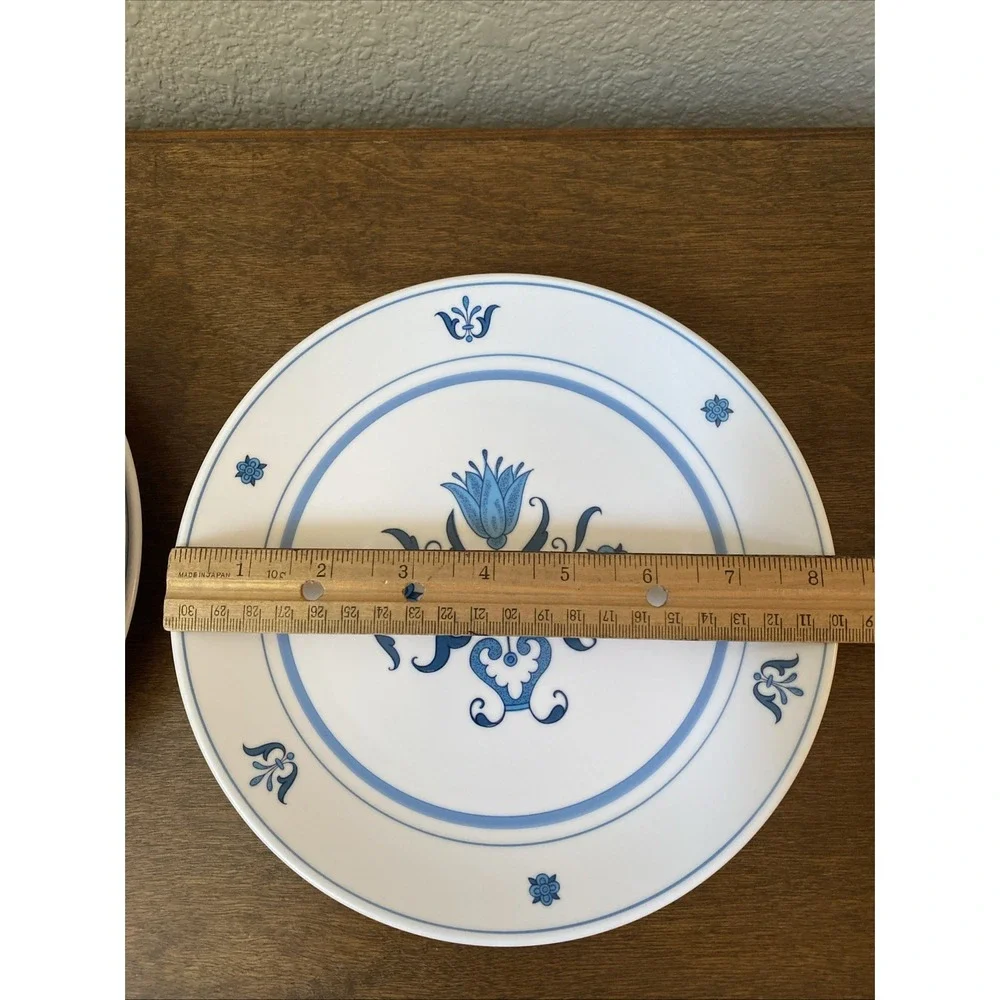Noritake Progression BLUE HAVEN #9004 Set‎ of 4 Plates 8-3/8